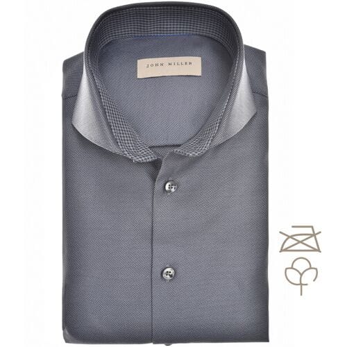 John Miller Overhemd Textured Perfection Shirt Donker Grijs / male