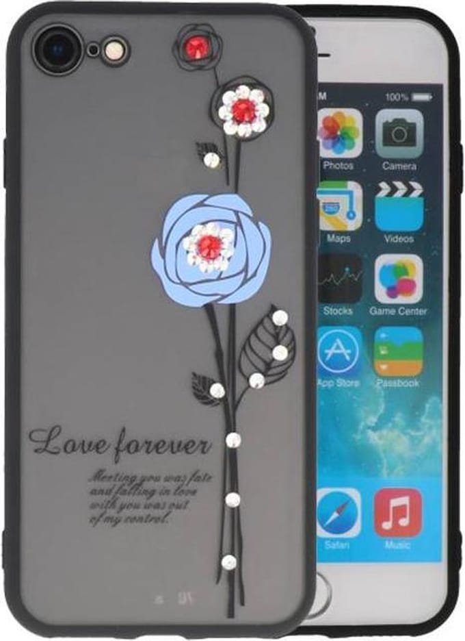 Love Forever Hoesjes Geschikt voor iPhone 8 Blauw