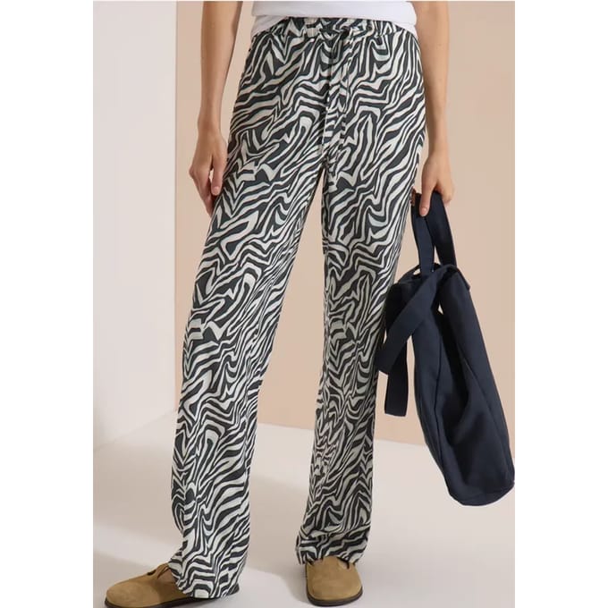 Straight Leg broek met zebraprint