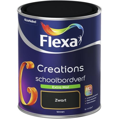 Flexa Creations Muurverf Schoolbordverf True Black 4033 1 L