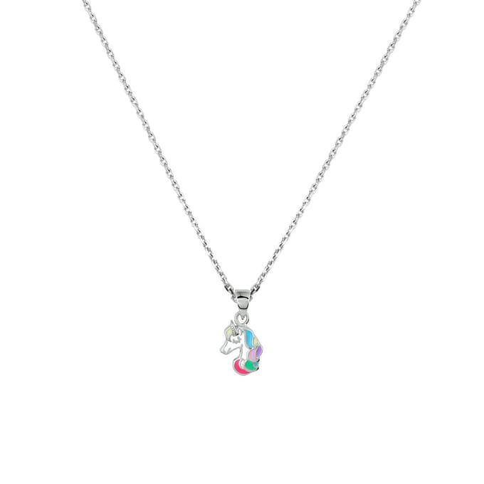 Collier Eenhoorn 36 + 4 Cm Zilver Gerhodineerd