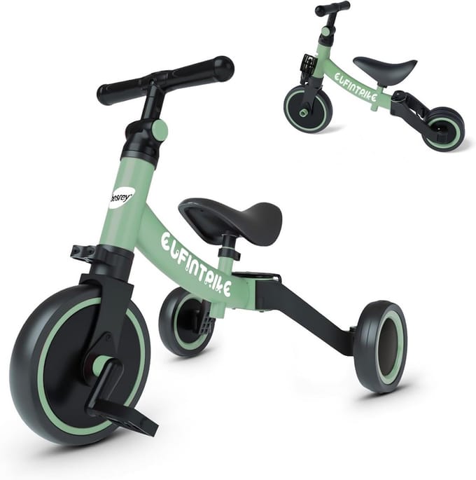5-in-1 Loopfiets en Driewieler voor Kinderen van 1 tot 4 Jaar