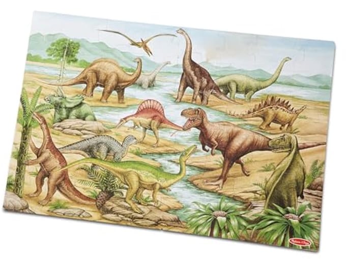 Vloerpuzzel met Dinosaurussen - Extra Dikke Kartonnen Puzzel met 48 Stukjes