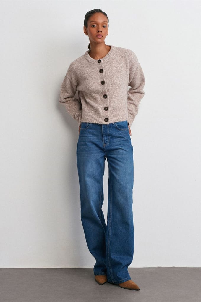 Mid-waist flare denim jeans