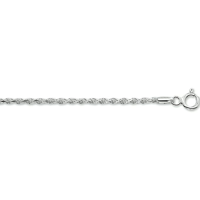 Zilveren Armband koord gediamanteerd 2 1002186 18 cm