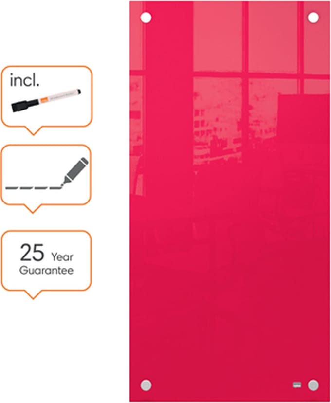 Nobo Smal Glaspaneel 300x600mm Rood