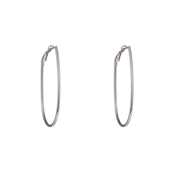 Go Dutch Label Oorringen Fine Oval Hoop - 50mm Zilverkleurig
