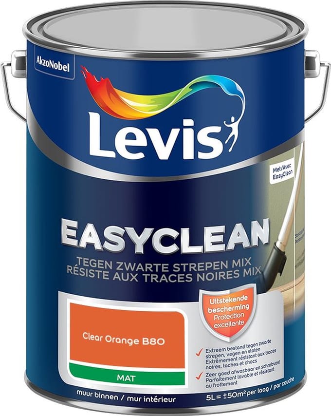 Levis - Easyclean Tegen Zwarte Strepen Mix - Clear Orange B80 - Mengverf - 5 L