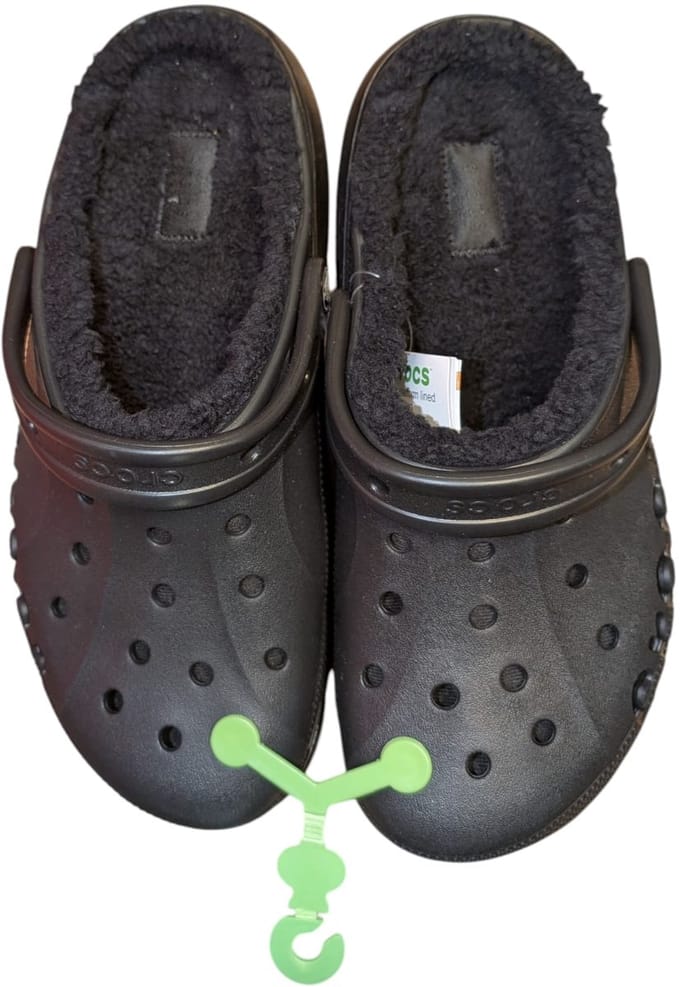 Crocs Baya platform lined clog - size 37-38- uk size 5 -black