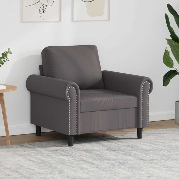 vidaXL - Fauteuil - 60 - cm - kunstleer - grijs