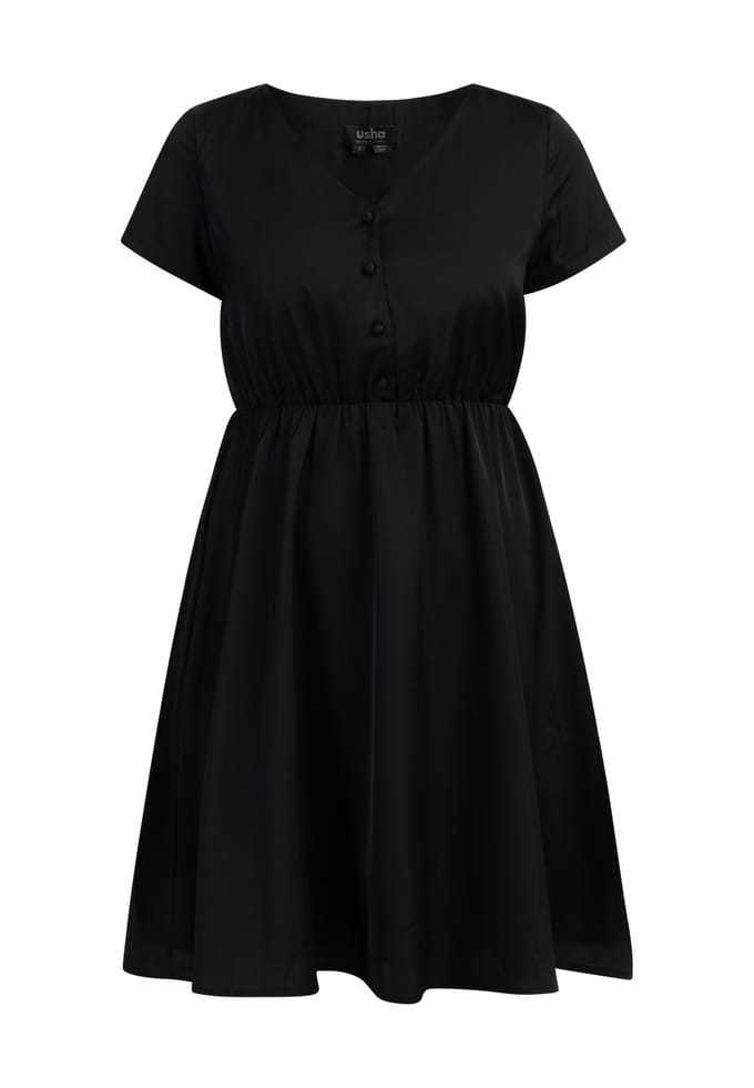 usha midi-jurk Dames zwart