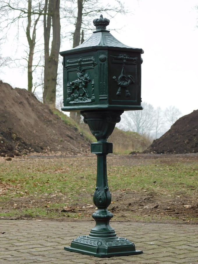 Staande Brievenbus - 120 cm - Gietijzer - Groen