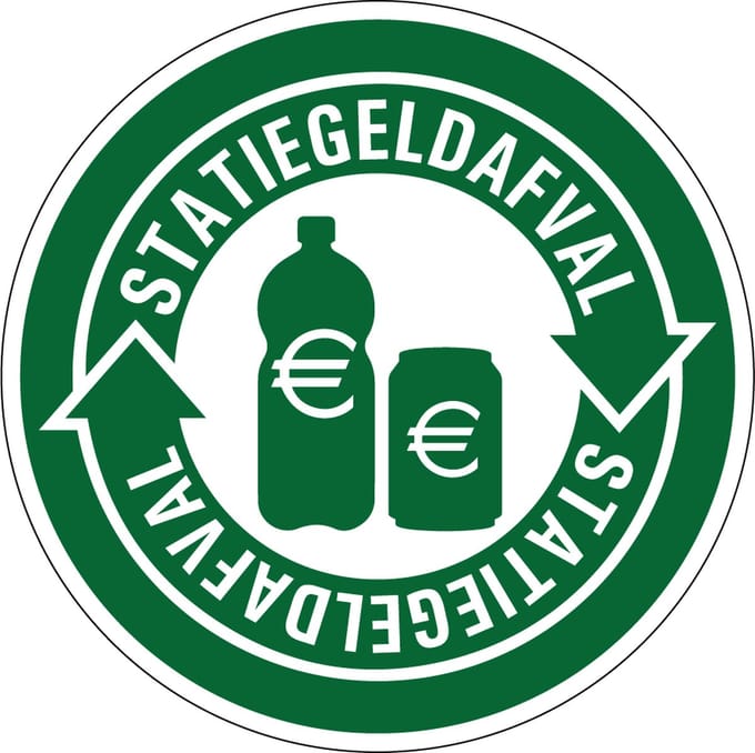 Statiegeld fles en blik sticker 50 mm - 10 stuks per kaart