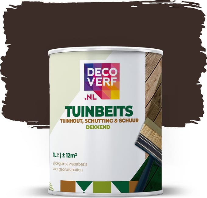 Decoverf tuin beits dekkend zijdeglans bruin, 1L