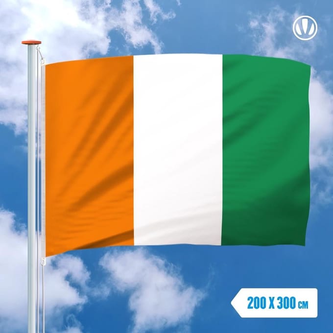 Vlag Ivoorkust 200x300cm - Spunpoly