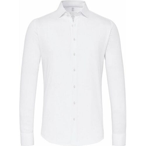 Desoto Overhemd Kent Piqué Optics Jersey Wit / male