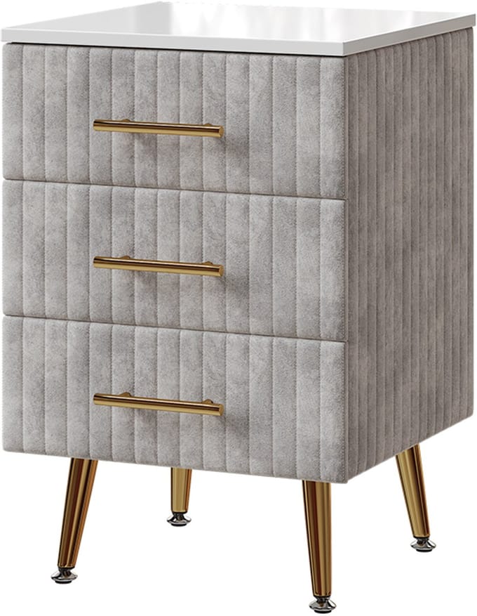 Vicco Velia Nachtkastje – 41 x 62 cm met 3 lades Grijs