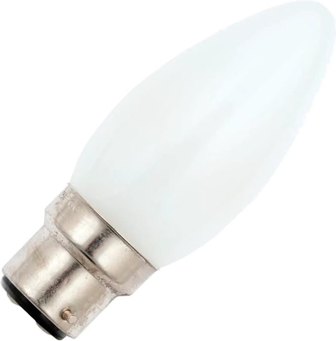Schiefer Ba22d Kaars Gloeilamp | 60W 2700K 635lm 230V Mat | Dimbaar