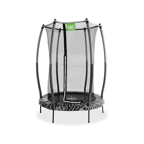 EXIT Tiggy Trampoline ø140cm - met Veiligheidsnet - Rond - Kindertrampoline - Zwart/grijs