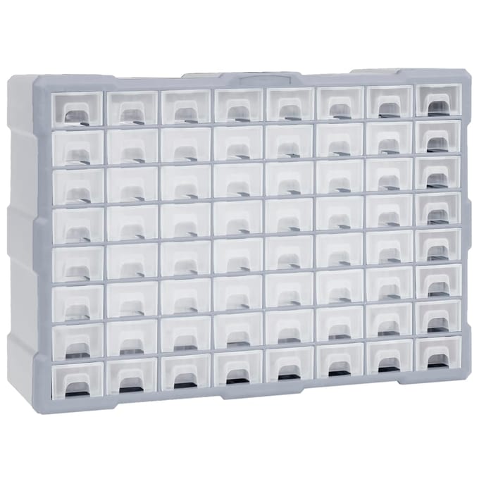 vidaXL - Organiser - met - 64 - lades - 52x16x37,5 - cm