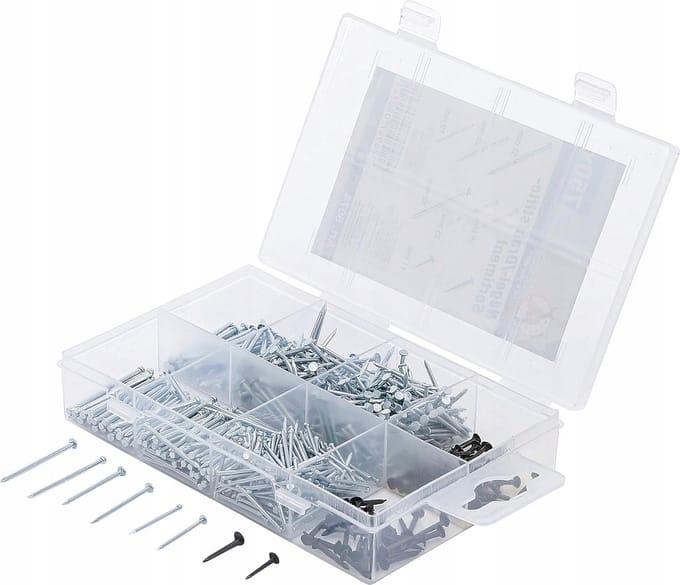 750 Delig Set: Spijkers, Nietjes & Stiften in Handige Organizer