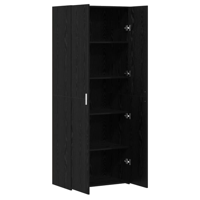 vidaXL - Highboard - Zwart - Eiken - 70 - x - 42,5 - x - 185 - cm