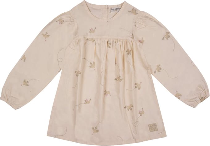 Frogs and Dogs - Jurk Poplin | Beige - Katoen - Maat 68