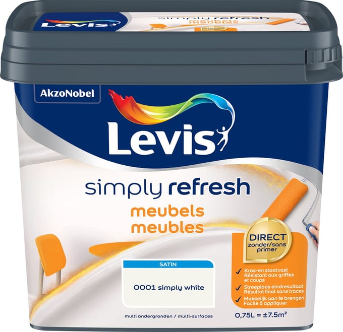 Levis - Simply Refresh Meubels Satin - Wit - 0,75 L