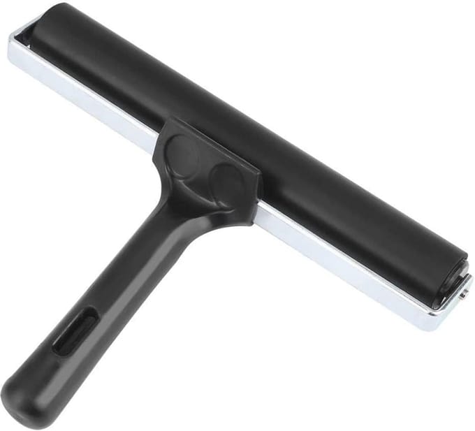 PromoHome Rubberen Verfroller 20 cm - Professionele Harde Rubber Rol voor Linoldruk en Schilderen