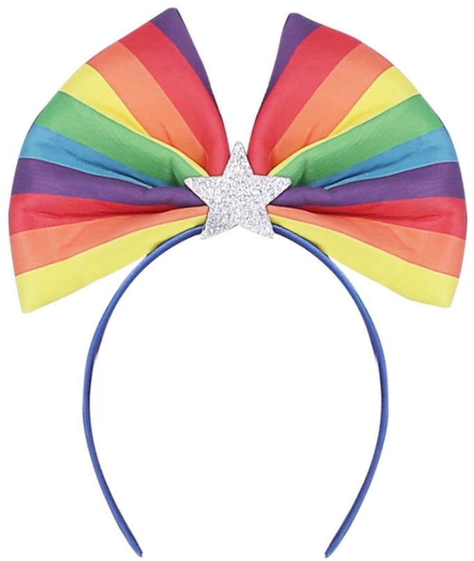 Smiffys - Rainbow Flag Bow Kostuum Haarband - Regenboog