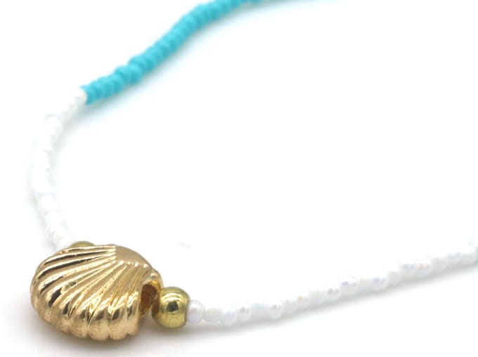 Ketting Schelp – Kunststof – 45cm – Blauw