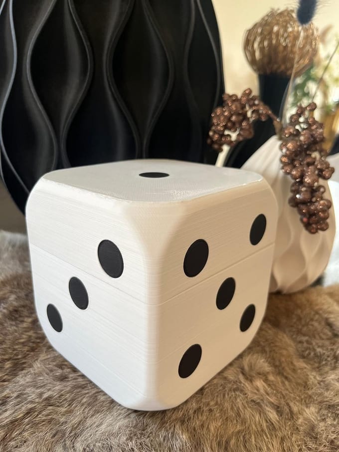 3D geprinte dobbelsteen - Opbergkubus - Wit