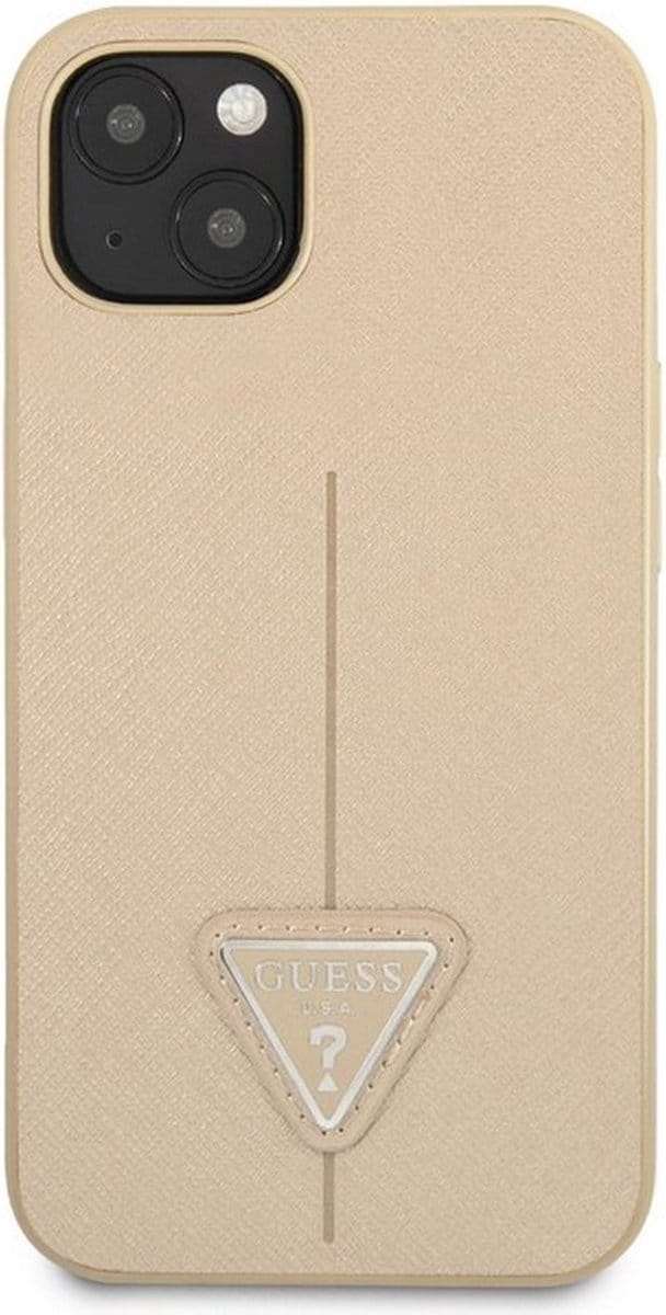 GUESS GUHCP13SPSATLE iPhone 13 mini 5.4 "beige / beige hardcase SaffianoTriangle Logo