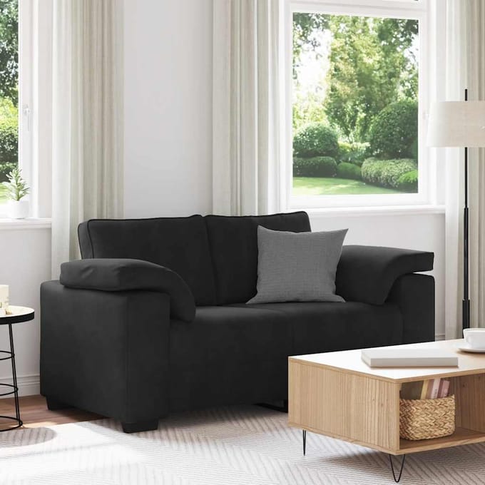 vidaXL - Loveseat - bank - 160x77x82 - cm - fluweel - zwart