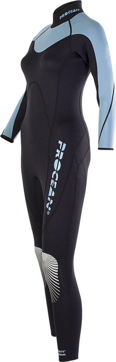 Dames wetsuit 3mm zwart/blauw XL
