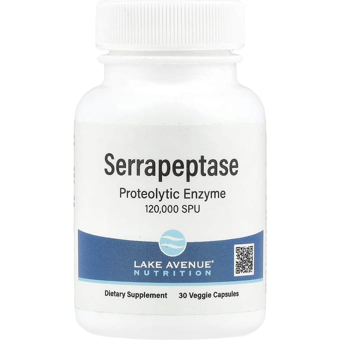 Serrapeptase, Proteolytisch Enzym, 120.000 SpU, 30 Veggie Capsules