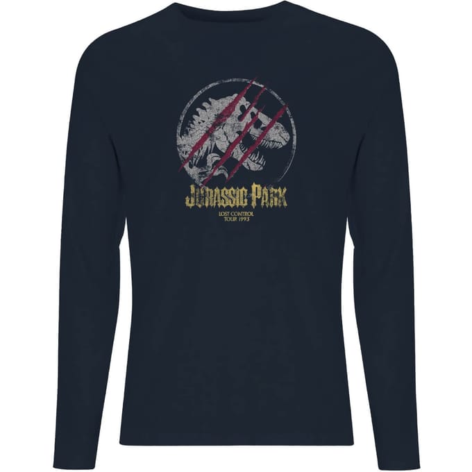 Jurassic Park Lost Control Men's Long Sleeve T-Shirt - Navy - S