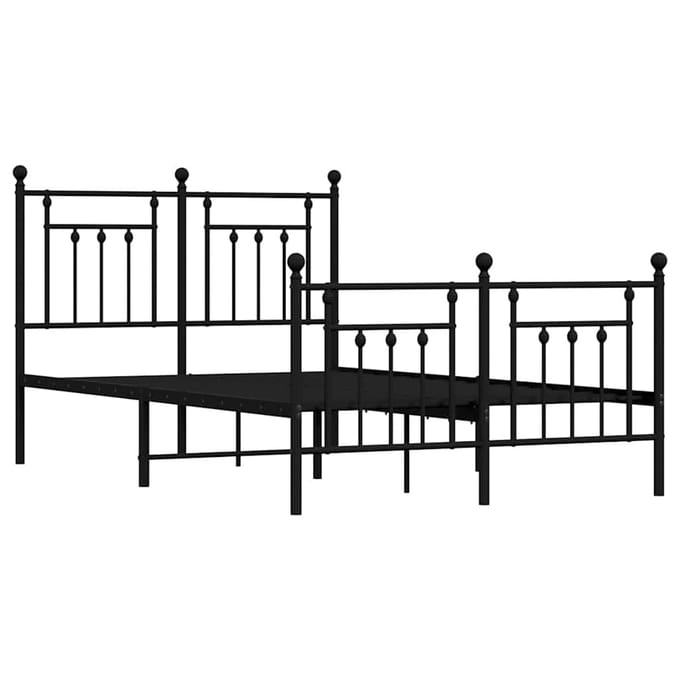 vidaXL - Bedframe - met - hoofd- - en - voeteneinde - metaal - zwart - 120x190 - cm