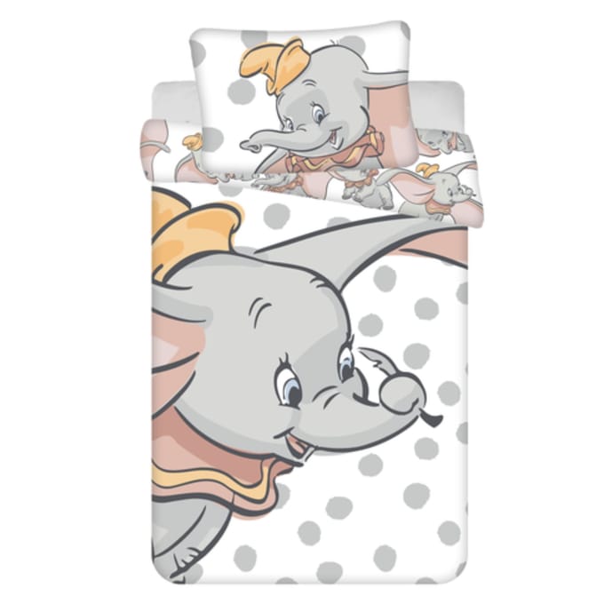 Disney Dumbo BABY Dekbedovertrek Dots - 100 x 135 cm - Katoen