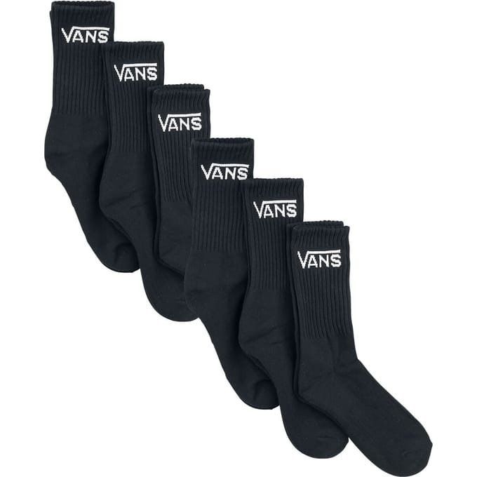 Vans Sokken - Classic Crew ROX (6-pack) - S tot XL - voor Mannen - zwart