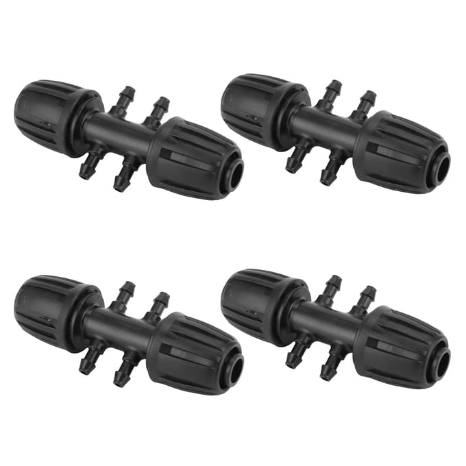 10 stuks Geribbelde Verloopstuk 16mm Buis naar 4/7 Adapter Tuinirrigatie Accessoires black