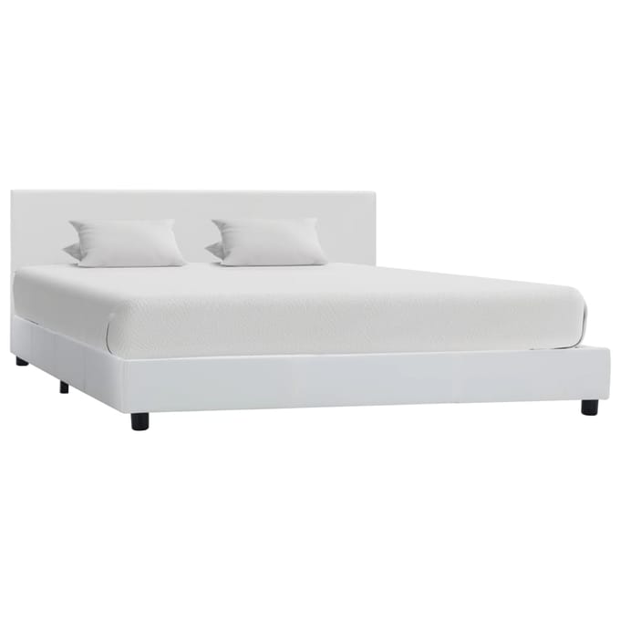 vidaXL - Bedframe - kunstleer - wit - 160x200 - cm
