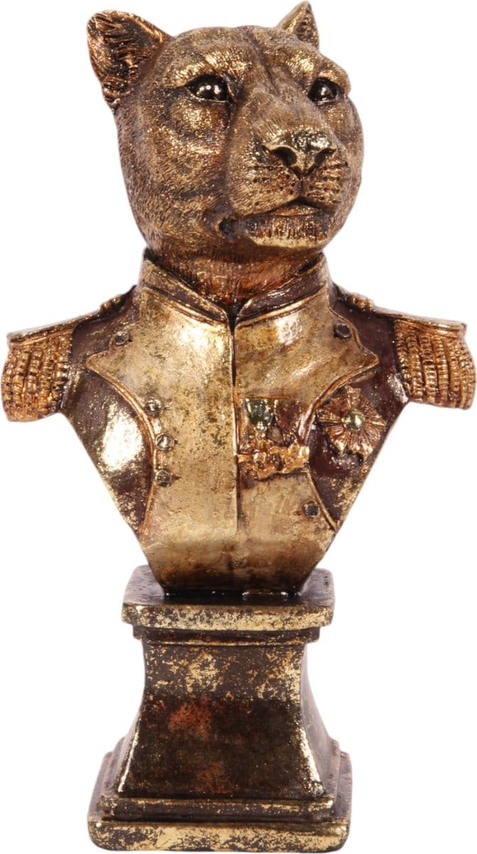 Baroque - Decoratief beeld of figuur - Luipaard buste resin 23 cm - 23x14x9 - Polyresin