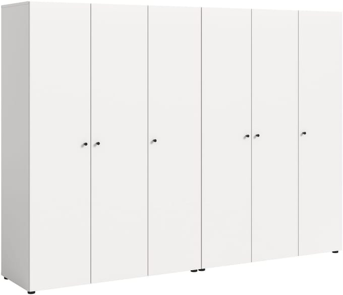 Ruime 2-delige kledingkast-combinatie in wit - 240 cm breed - Ideale opbergoplossing