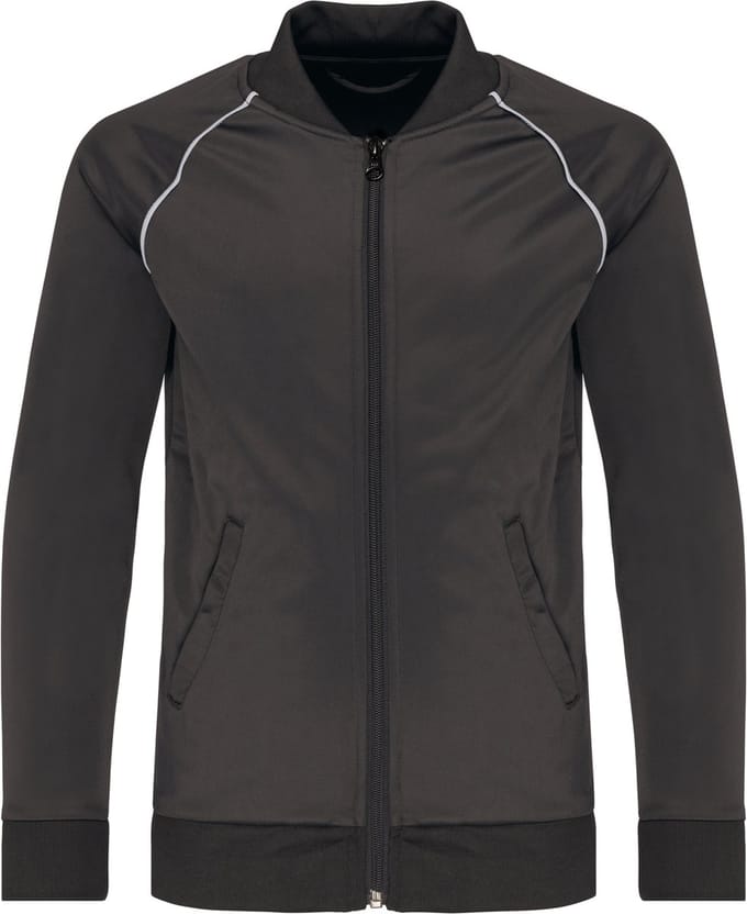 PROACT® Kindertrainingsjas met rits en biesje PA385 - Dark Grey - 12/14 years (12/14 ans)