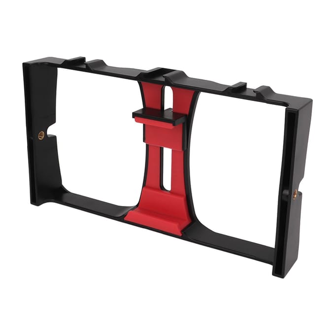 Telefoon Video Camera Kooi ABS Draagbare Handheld Smartphone Video Stabilisator Rig voor Livestreaming Vlog Red rood