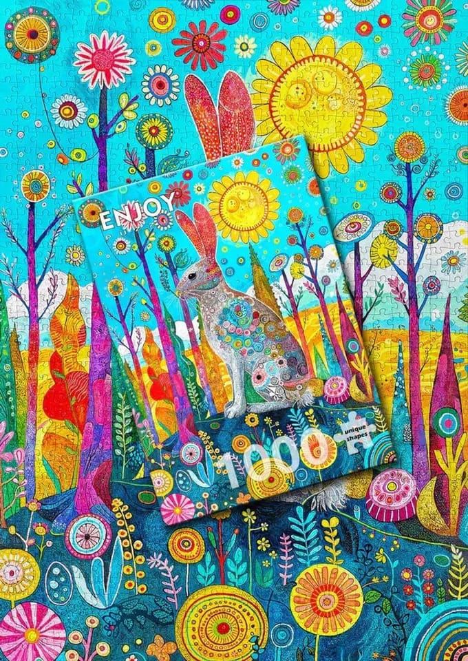 Enjoy Puzzle legpuzzel Hare's Whimsical Land 1000 stukjes dieren.