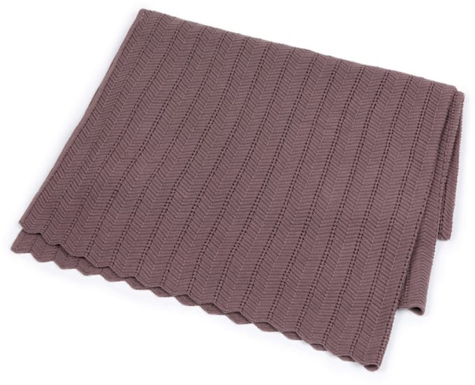 Smallstuff - Baby Blanket - Fishbone Dark Rose - 100% Cotton - 80 x 100 cm