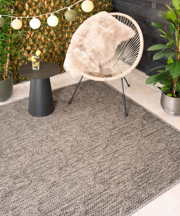 Buitenkleed - Trellis Retreat grijs 140x200