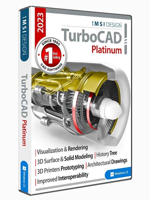 TurboCAD 2023 Platinum Jaarlijkse Licentie Duits